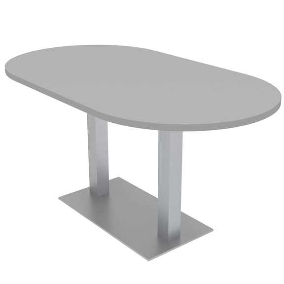 5Ft Racetrack Conference Table Metal Base Power Unit Harmony Series