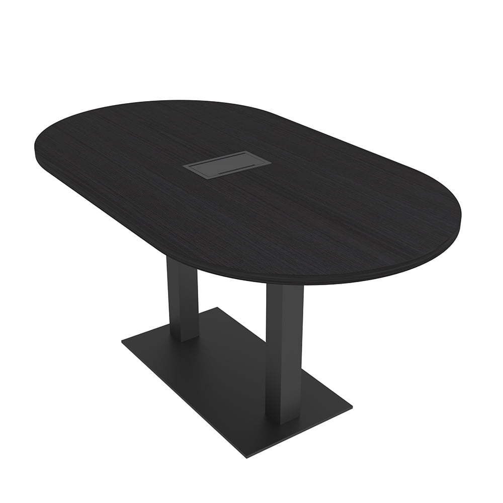5Ft Racetrack Conference Table Metal Base Power Unit Harmony Series ...