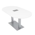 thumbnail image 1 of 5Ft Racetrack Conference Table Metal Base Power Unit Harmony Series, 1 of 7