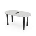 thumbnail image 1 of 5Ft Racetrack Conference Table With  Post Legs Power And Data, 1 of 7