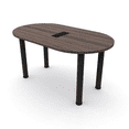 thumbnail image 1 of 5Ft Racetrack Conference Table With  Post Legs Power And Data, 1 of 7