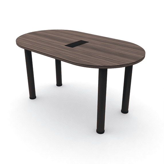 5Ft Racetrack Conference Table With Post Legs Power And Data