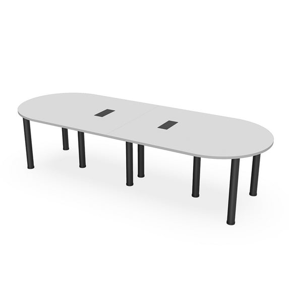 5Ft Racetrack Conference Table With Post Legs Power And Data