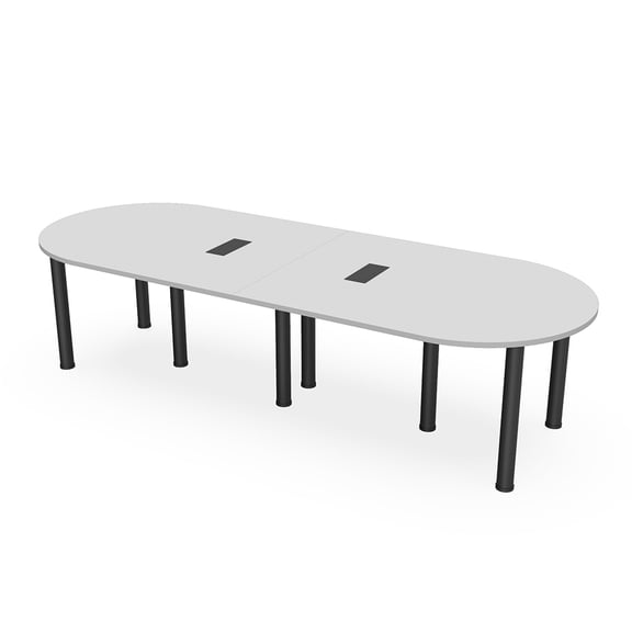 5Ft Racetrack Conference Table With Post Legs Power And Data