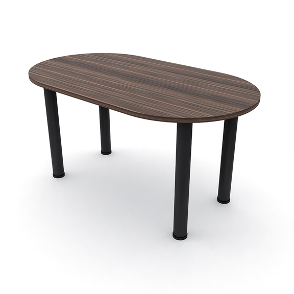 5Ft Racetrack Conference Table With  Post Legs Power And Data