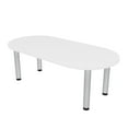 thumbnail image 1 of 5Ft Racetrack Conference Table With Silver Post Legs Power And Data, 1 of 5