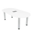 thumbnail image 1 of 5Ft Racetrack Conference Table With Silver Post Legs Power And Data, 1 of 7