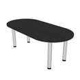 thumbnail image 1 of 6 Person Racetrack Conference Table Silver Post Leg Power And Data, 1 of 5