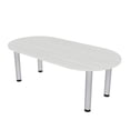 thumbnail image 1 of 5Ft Racetrack Conference Table With Silver Post Legs Power And Data, 1 of 5