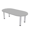 thumbnail image 1 of 5Ft Racetrack Conference Table With Silver Post Legs Power And Data, 1 of 5