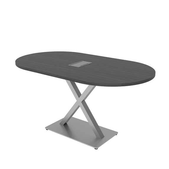 5Ft Racetrack Conference Table X Shaped Base Power Unit Harmony Series