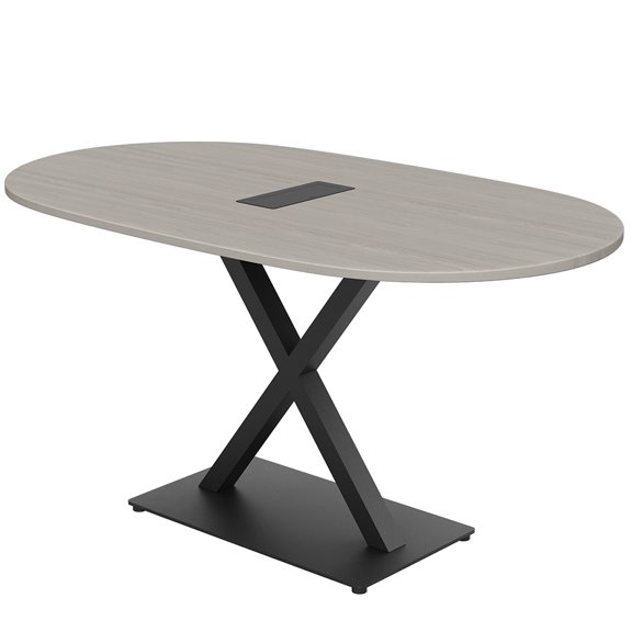 5Ft Racetrack Conference Table X Shaped Base Power Unit Harmony Series
