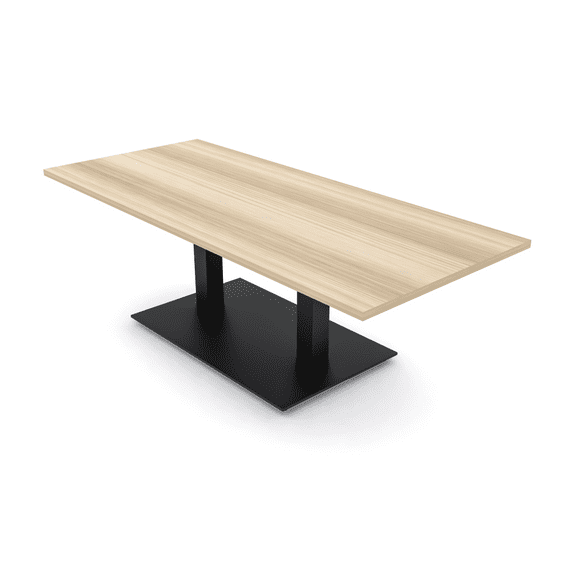 5Ft Rectangular Coffee Table With Metal Base Reception Table