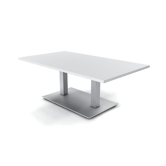 5Ft Rectangular Coffee Table With Metal Base Reception Table