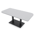 thumbnail image 1 of 5Ft Small Rounded Corner Conference Table Metal Base Electric Module, 1 of 5