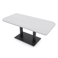 thumbnail image 1 of 5Ft Small Rounded Corner Conference Table Metal Base Electric Module, 1 of 5