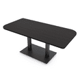 thumbnail image 1 of 5Ft Small Rounded Corner Conference Table Metal Base Electric Module, 1 of 5
