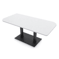 thumbnail image 1 of 5Ft Small Rounded Corner Conference Table Metal Base Electric Module, 1 of 5