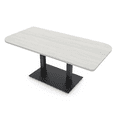 thumbnail image 1 of 5Ft Small Rounded Corner Conference Table Metal Base Electric Module, 1 of 5