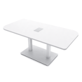 thumbnail image 1 of 5Ft Small Rounded Corner Conference Table Metal Base Electric Module, 1 of 7