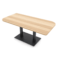 thumbnail image 1 of 5Ft Small Rounded Corner Conference Table Metal Base Electric Module, 1 of 5