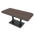 thumbnail image 1 of 5Ft Small Rounded Corner Conference Table Metal Base Electric Module, 1 of 5