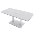 thumbnail image 1 of 5Ft Small Rounded Corner Conference Table Metal Base Electric Module, 1 of 7
