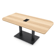 thumbnail image 1 of 5Ft Small Rounded Corner Conference Table Metal Base Electric Module, 1 of 7