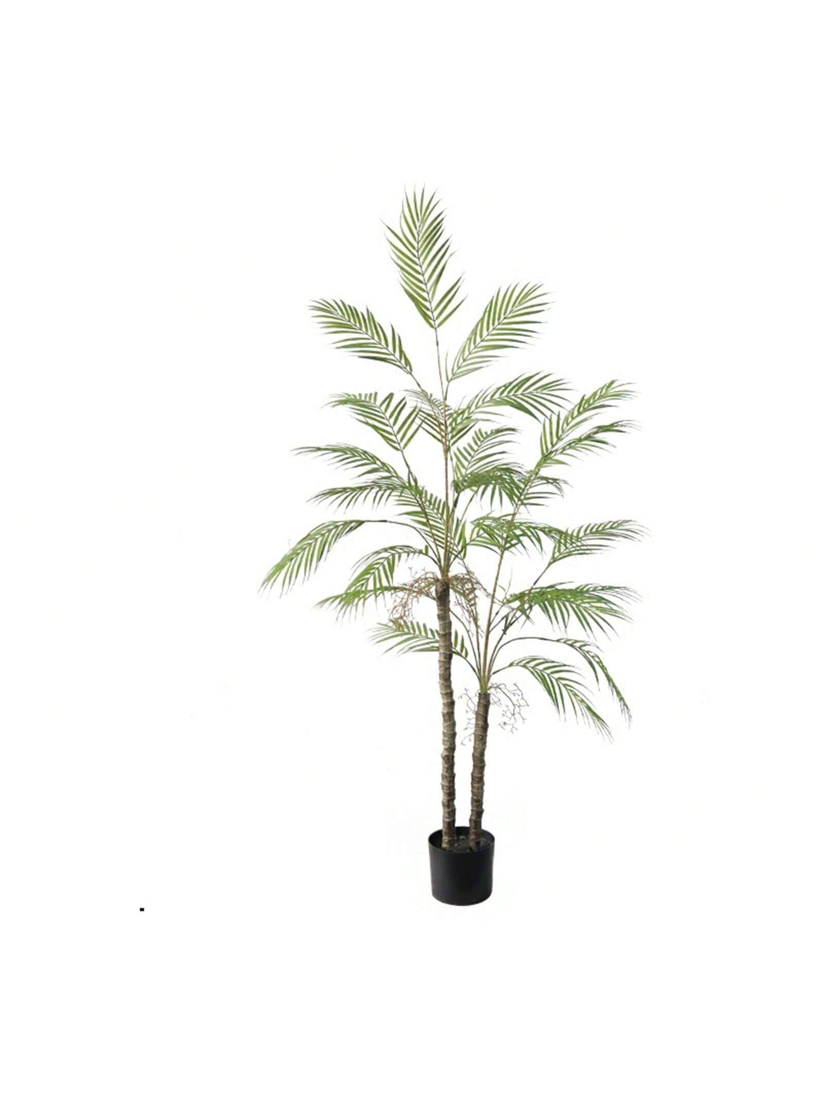 5Ft Tall Triple Fake Palm Tree in Pot Artificial Palm Tree 2 Trunks UV ...