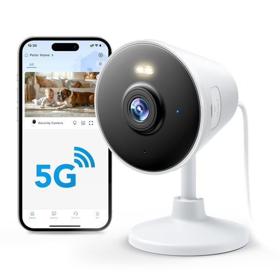 [5G & 2.4G] Indoor/Outdoor Security Camera for Home, Baby/Elder/Dog/Pet Camera with Phone App, Wi-Fi Camera w/Spotlight, Color Night Vision, 2-Way Audio, 24/7, SD/Cloud Storage, Work w/Alexa, 2Pack