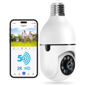 2.4G Light Bulb Security Camera, E27 360° Wireless WiFi Camera, 1080P Home Surveillance with Night Vision, Motion Alert, Two-Way Audio