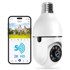 5G&2.4G Light Bulb Security Camera, E27 360° Wireless WiFi Camera, 1080P Home Surveillance with Night Vision, Motion Alert, Two-Way Audio