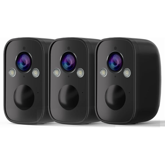 RICHCHO 3Pack Security Cameras Wireless Outdoor 2K Wireless Cameras for Home Security With AI Motion Detection, Color Night Vision, 2-Way Talk, Supports Alexa
