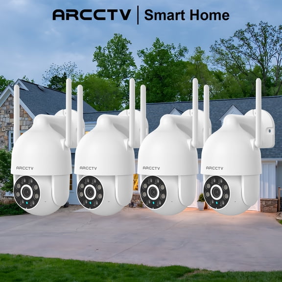 5G/2.4GHz WiFi Outdoor Security Camera, 360° PTZ Auto Tracking, 3MP with Spotlight Siren, Night Vision, Two-Way Audio, Alexa, IP65 Waterproof