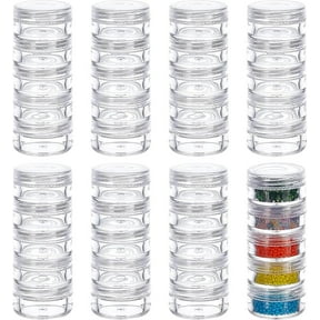5G/5ML Stackable Round Plastic Containers 8 Column(5 Layer/Column) Bead Storage Jars for Seed Beads Diamond Drills DIY