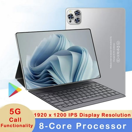 5G Call Tablet 2025 Newest Android 12 Tablet, 10 Inch Tablet,Wi-Fi Tablet Computer,2 In 1 Tablet with Keyboard, 256GB ROM+8GB RAM ,Octa-Core Processor,1920 * 1200 IPS,Bluetooth,GPS