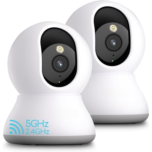 5G Cameras for , Camera with Phone App, 360? PTZ Indoor Camera w/-Band WiFi6, Free Human/Motion/Sound Detection, 2-Way Talk, Night Vision, Compatible with Alexa, 2Pack