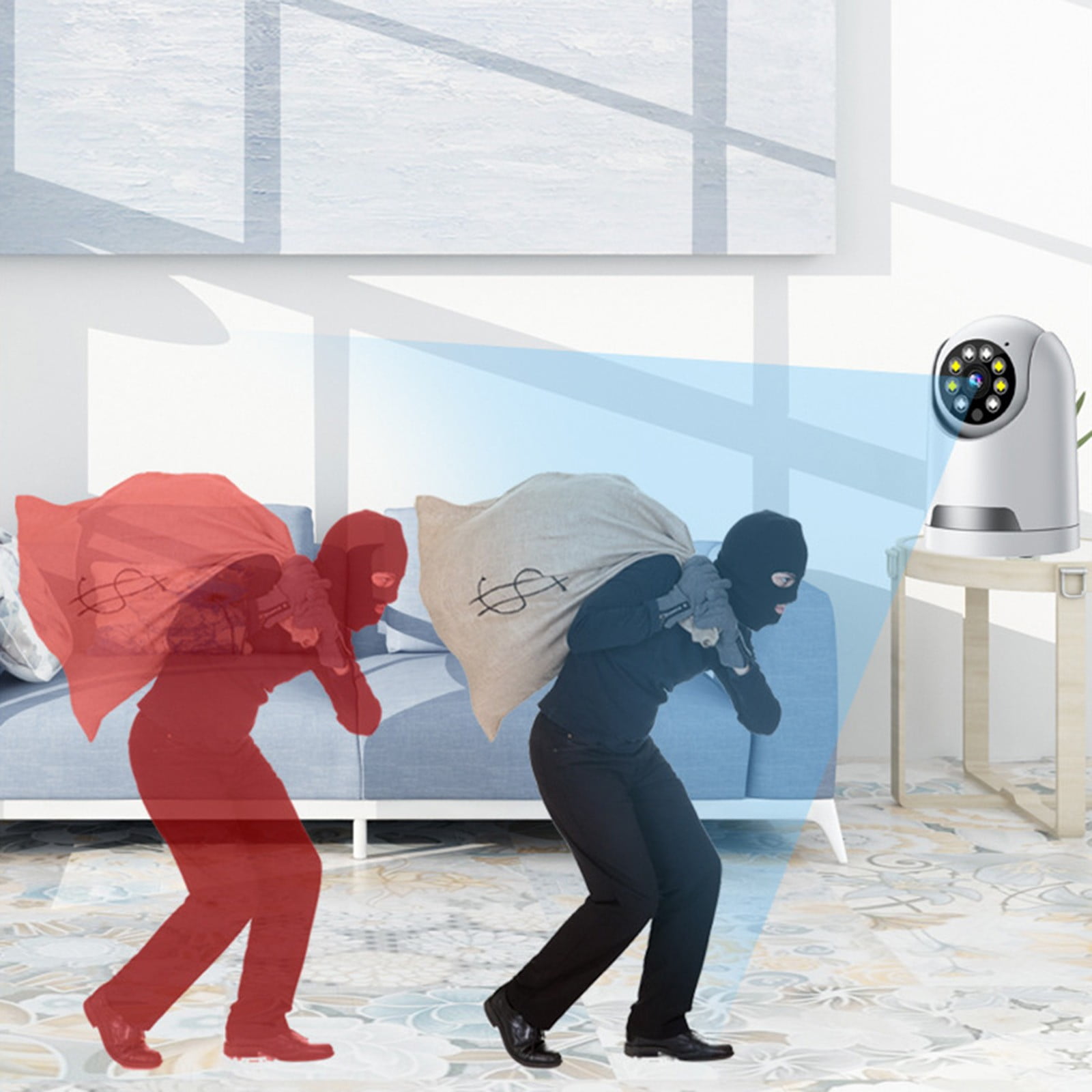 5G Dual Frequency Panoramic 360 Degree Surveillance Camera, Indoor Home