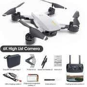 5G GPS 6K Professional Dual Camera Drones-4K HD Aerial Photography Comprehensive Obstacle Quadcopter Helicopter RC Distance 3000M （White with 1 Battery）