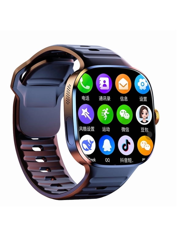 5G Global Version Smart Watch with SIM Card Slot, 2.4-inch AMOLED Display, Life Waterproof Dual System Support for App Download
