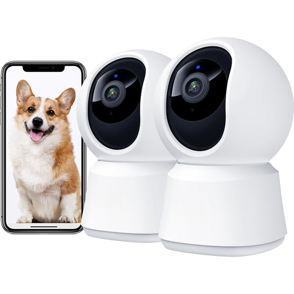 5G Indoor Camera, 4MP Camera with Speaker for /, with Phone App, -Band WiFi, Auto , Super Night Vision, 2-Way Talk, Cloud & SD Card Storage(P2Q 2 count)