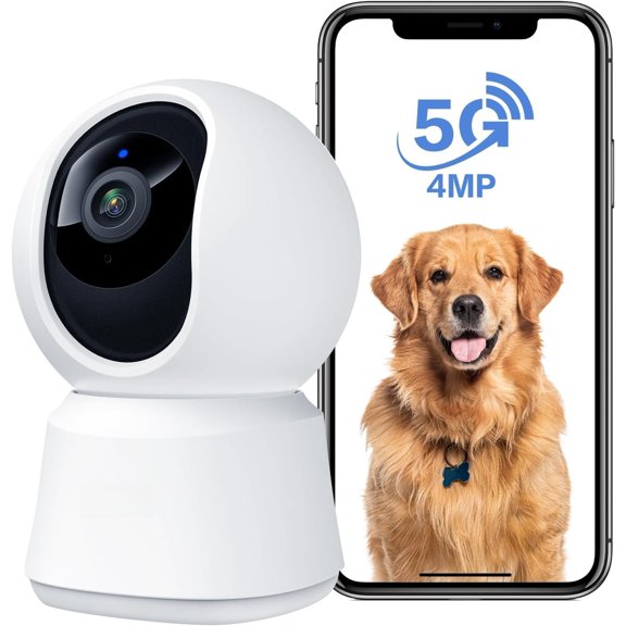 5G Indoor Camera, 4MP Camera with Speaker for /, with Phone App, -Band WiFi, Auto , Super Night Vision, 2-Way Talk, Cloud & SD Card Storage(P2Q)