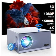 5G Native 1080P Portable Projector with WiFi and Bluetooth, XIDU 550 ANSI HD Movie Projector Home Theater Video Projector , Support 4k, 300'' Display, for Indoor and Outdoor