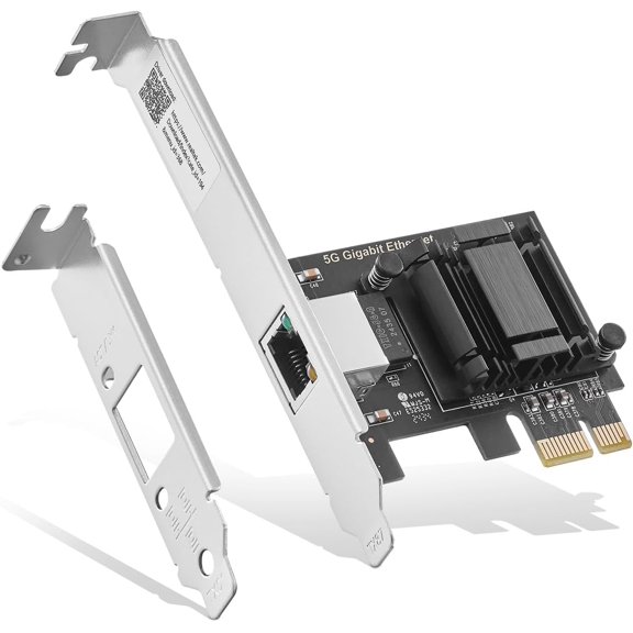 5G PCIe Network Adapter, RTL8126 5G/2.5G/1G/100Mbps Ethernet Card RJ45 LAN Controller with Low Profile, Support PXE for Windows 11/10, Linux