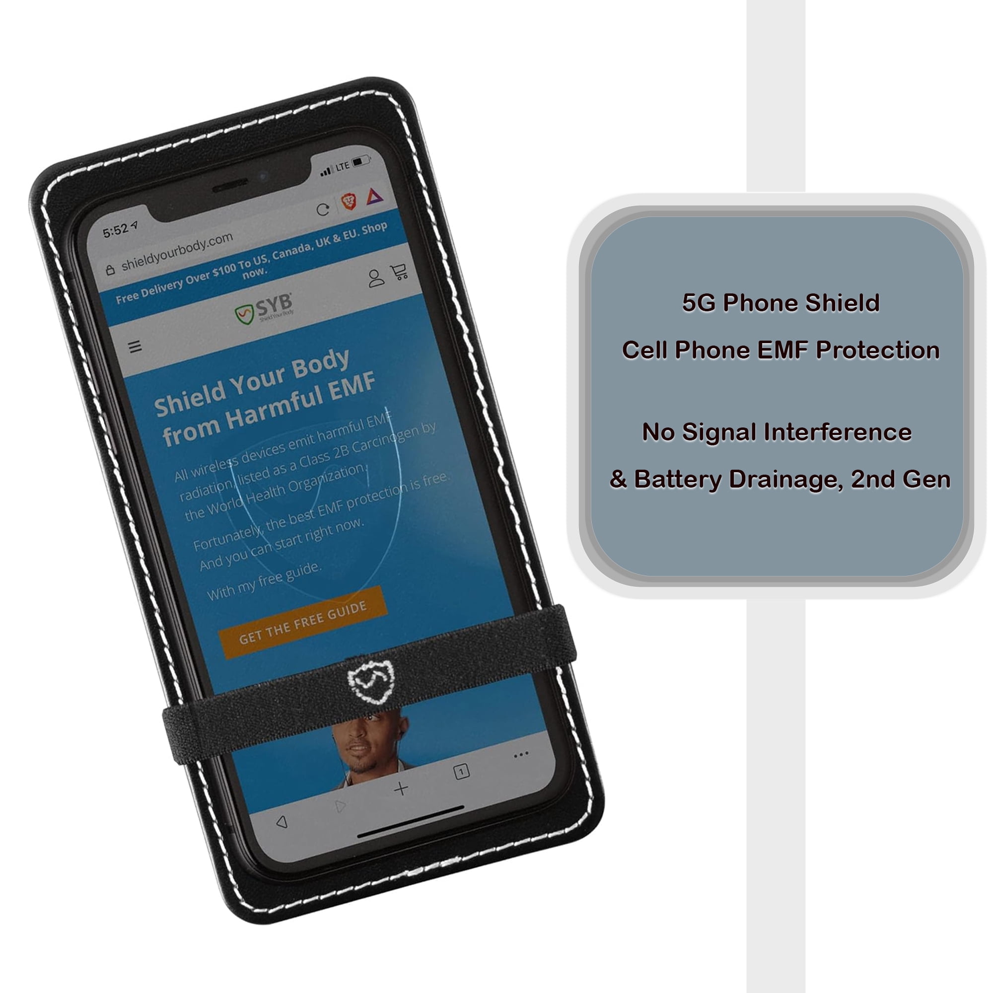 EMF Blocking protective draw-string bag for Cellphone .Prevents Radiat –