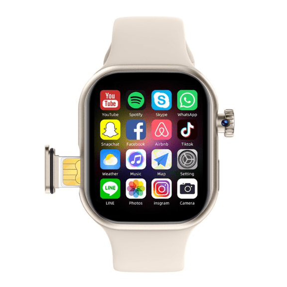 5G Smart Watch with SIM Card Slot, Side Button Design Integrated Chip Adult Smartwatch