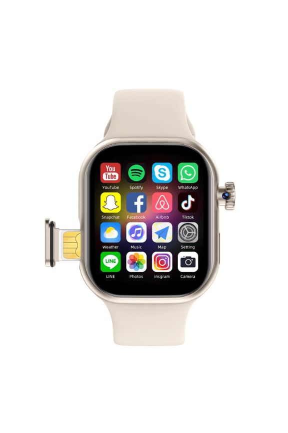 5G Smart Watch with SIM Card Slot, Side Button Design Integrated Chip Adult Smartwatch