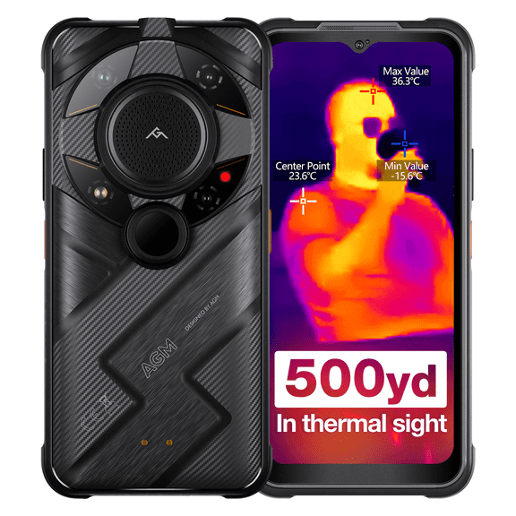 5G Unlocked Rugged Smartphone AGM G2 Guardian, Thermal Monocular Long Detection Range: 500m/yd, 10 mm Objective Lens, Cell Phone 6.58' FHD+ 120Hz DisplayQualcomm QCM6490 12GB + 256GB Storage