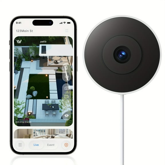 5G WiFi 2K Indoor Security Camera with Blacklight Color Night Vision, AI Detection, 911 Dispatch, Two-Way Audio, Quick Setup, U.S. Cloud