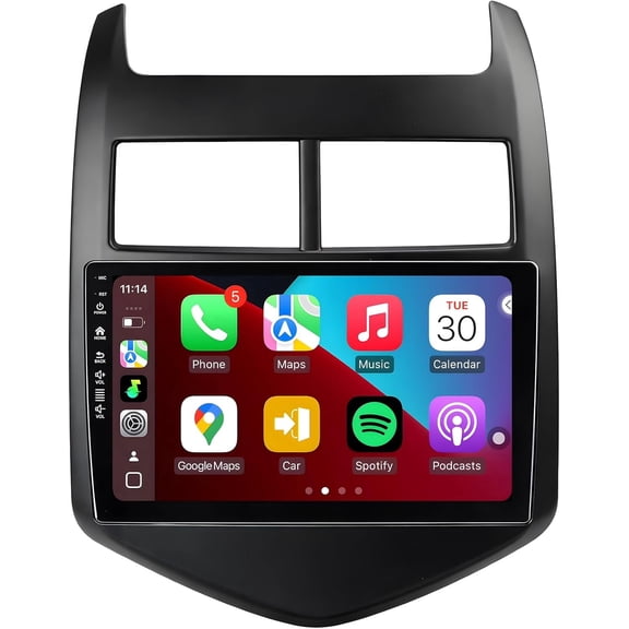 5G WiFi(6) Car Radio for GMC Yukon Chevrolet Chevy Silverado 2007-2013 Tahoe Sierra Android13/Wireless CarPlay/Android Auto/Touch Screen/GPS Navigation/Bluetooth/FM/HD Backup Camera (Mahogany(2+64))